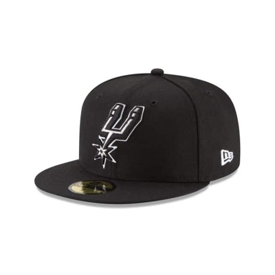 Black San Antonio Spurs Hat - New Era NBA Wool Standard 59FIFTY Fitted Caps USA2947610